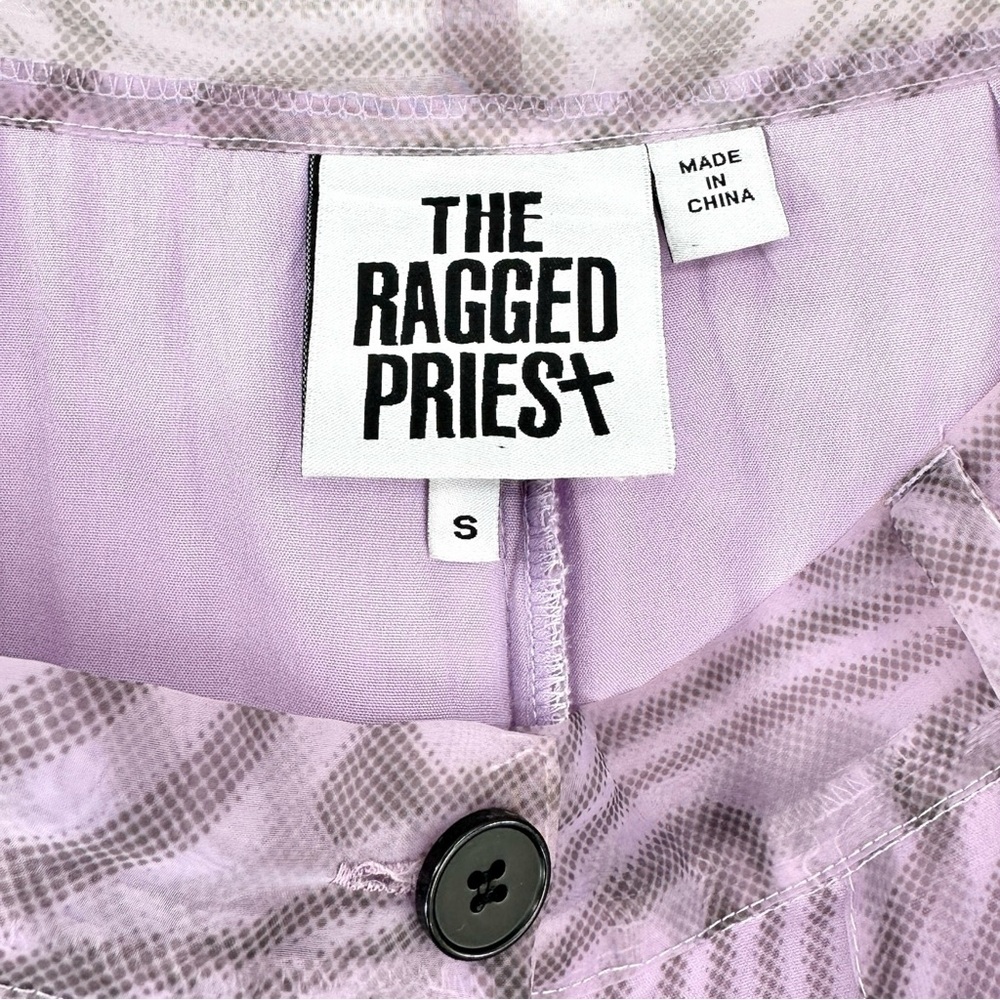 The Ragged Priest Dissolver Purple Mesh Overlay Oversized Wide Leg Cargo Pants - Picture 9 of 13